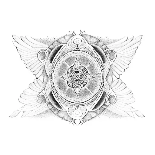 Mandala With Fallen Angel