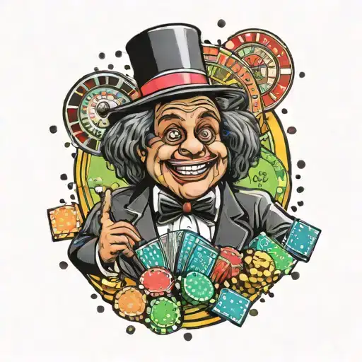A Playful Oompa Loompa Surrounded By Colorful Casino Chips