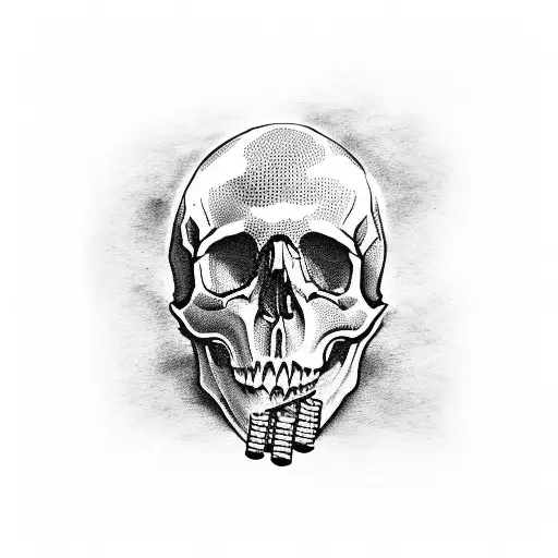 Skull With Cigarete