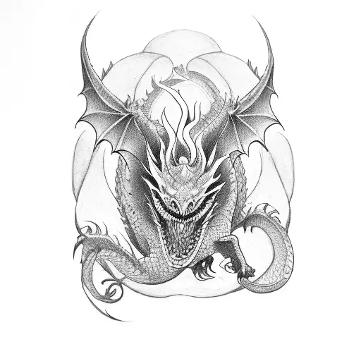 A Skilled Martial Artist Grappling With A Dragon