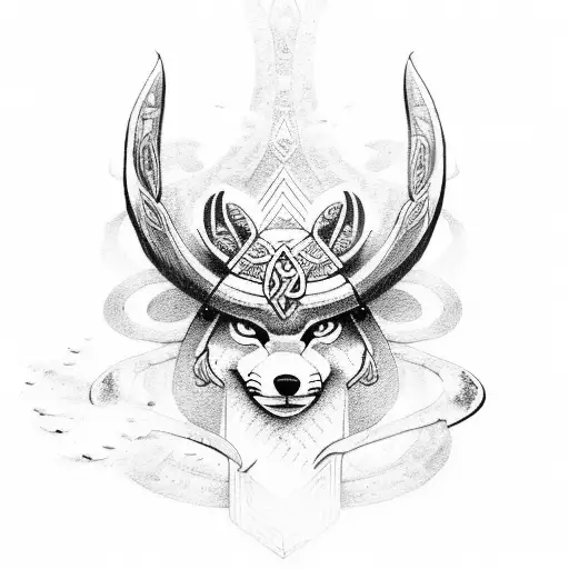 Viking Themed Fox And Elk Like Maori Style