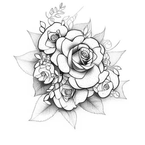 Flowers With A Vine And Leaves