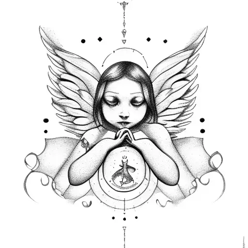 Angel With Writing Saying Melekim