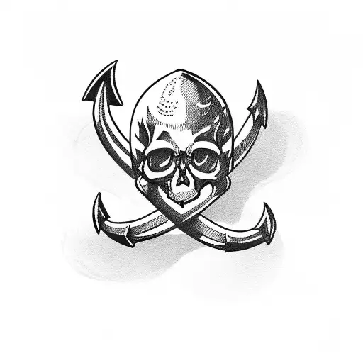 Anchor With Skull Above It