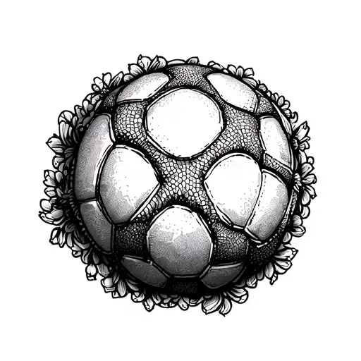 A Volleyball Net Woven With Intricate Floral Patterns