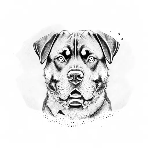 A Fierce Rottweiler Wearing A Security Guard Uniform