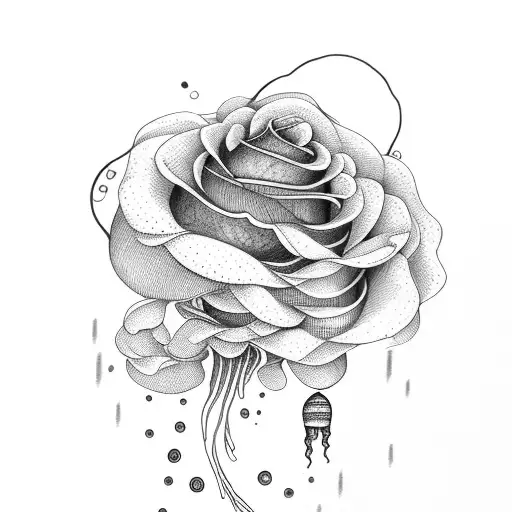 Rose Stem With Jellyfish