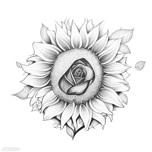 Sunflower With Rose