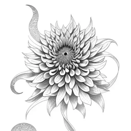 Chrysanthemum With Moon