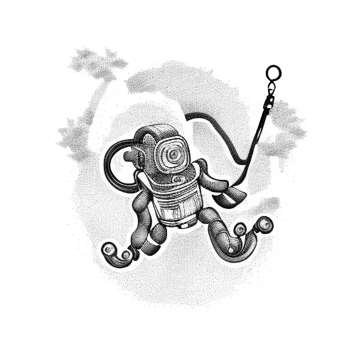 Sweet Robotic Monkey Swing In Tree