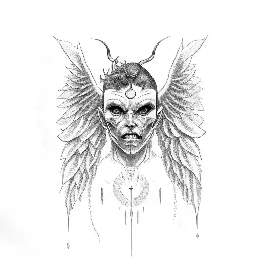 A Human Turning Into A Demon That Then Turns Into An Angel