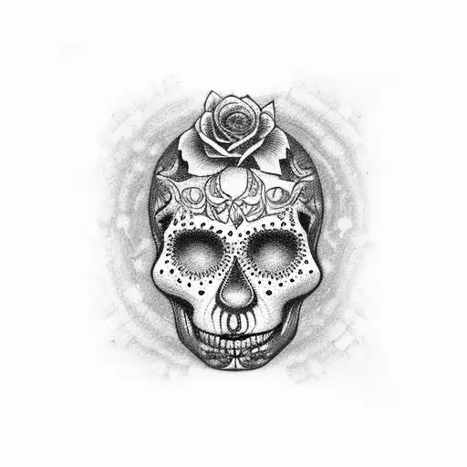 Tupac As A Sugar Skull