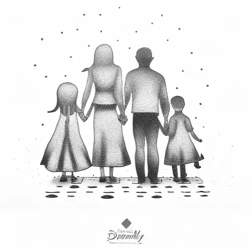 Family Of 5 Holding Hands With A Motivational Quote About Family Walking Down A Path