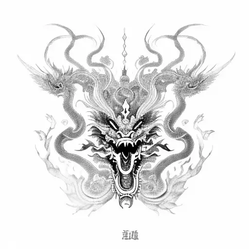 Vietnamese And Chinese Dragon Face