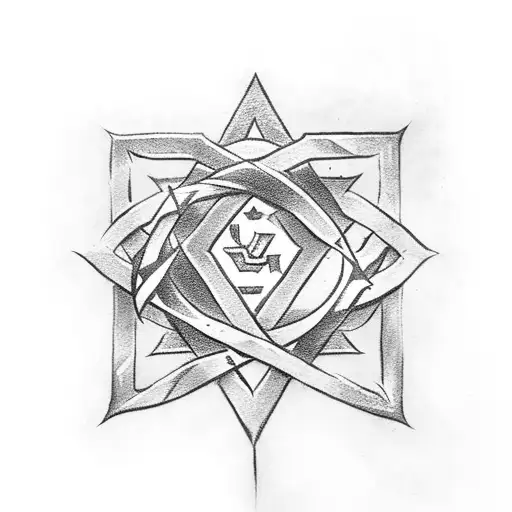 Two Iron Swords With A Star Of David On Fire