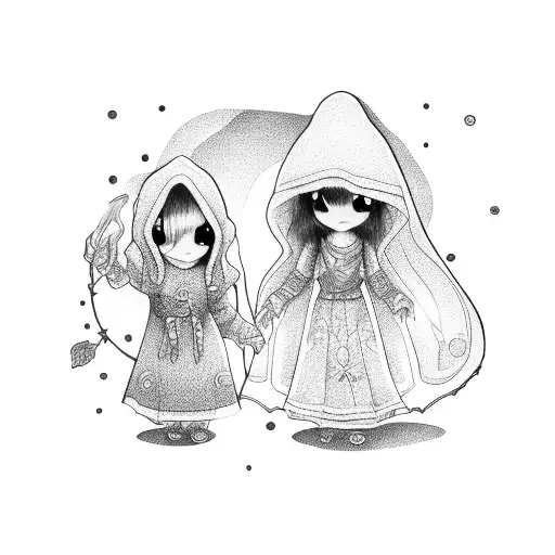 Two Little Girls Under Blanket With Flashlight