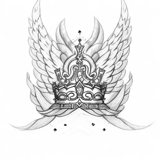 Wings Crown R Letter