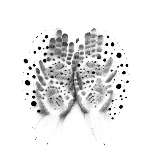 Handprints Of Daughters Lily And Finley