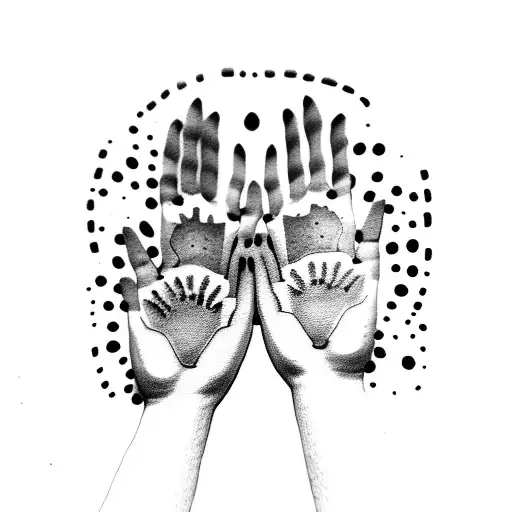 Handprints Of Daughters Lily And Finley