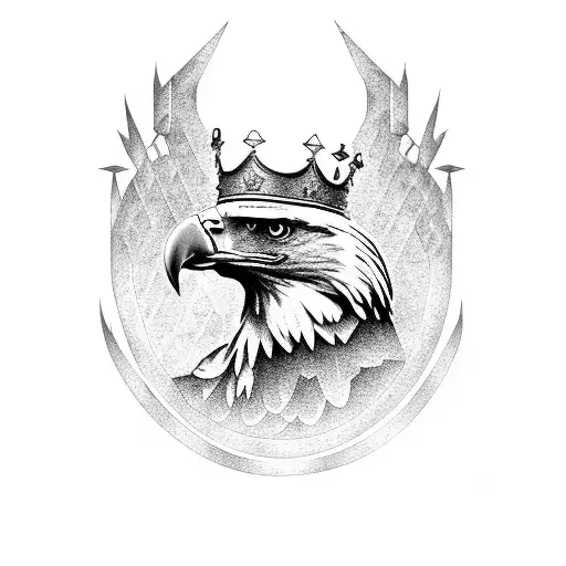 Eagle On A Tugboat Wearing A Crown