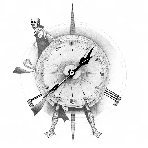 The Grim Reaper With A Clock As His Shadow