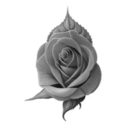 A Rose With Leafs