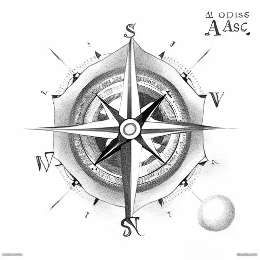 A Compass With The Word 'East' And A Serene Sunrise Over The Ocean