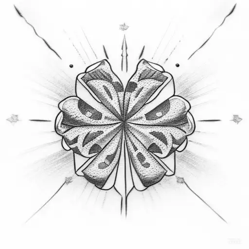 4 Leaf Clover Draped In American Flag