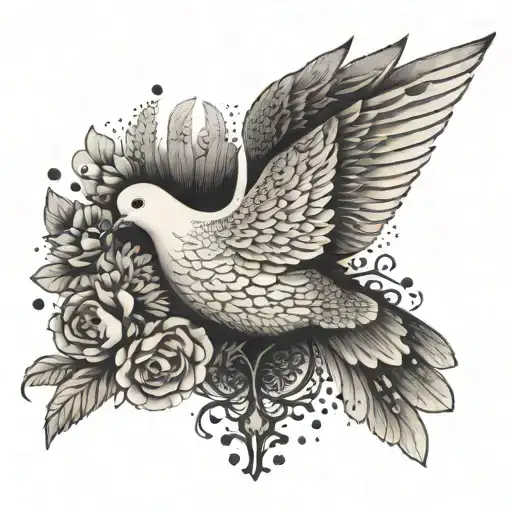 Incorporate The Initials Of Each Family Member Into A Dove Design