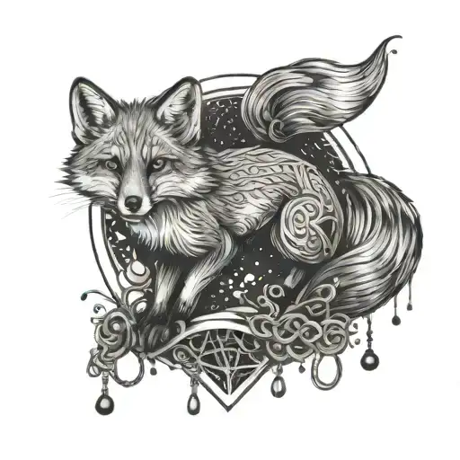 A Tattoo Design Of A Fox Breaking Free From Chains To Symbolize Defiance And Mental Health Awareness
