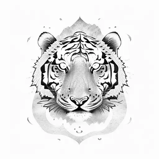 Chinese Style Tiger And Monkey