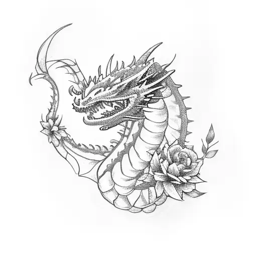 Flowers And A Dragon