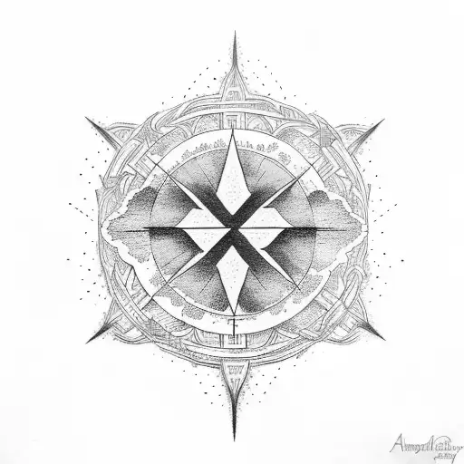 Cross With Pagan Sun Worship Background