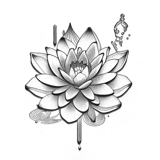 Cross With A Water Lily Going Through It