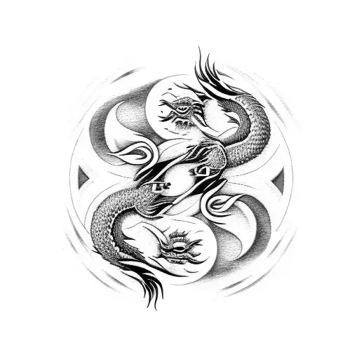 White Dragon And Black Dragon As A Yin-yang