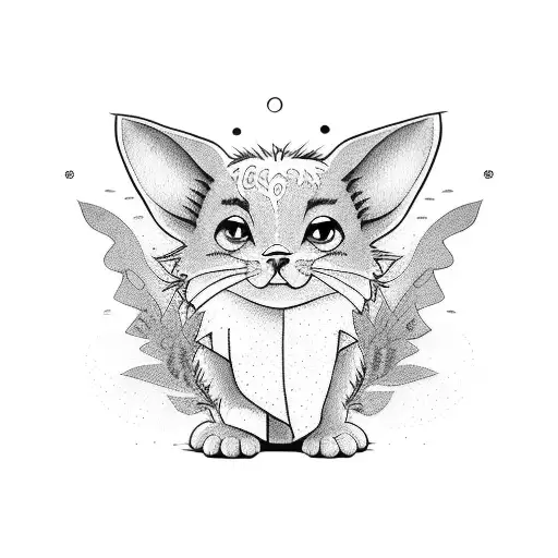 Small Cartoon Character Big Ears Boy