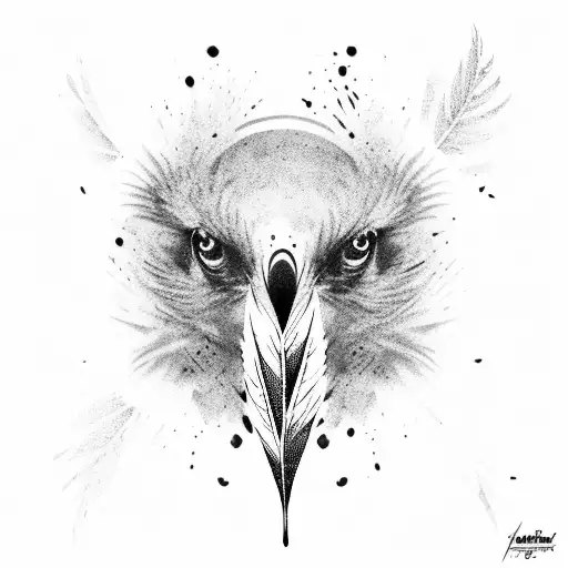 Feather In An Inkblot Where A Crow Flies Away