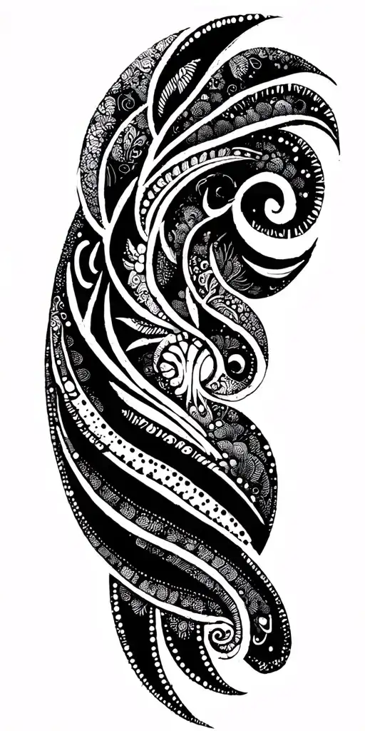 Tribal Tattoo With Strong Faded Colours