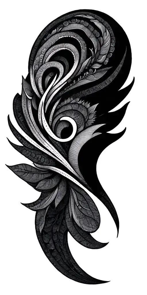 Tribal Tattoo With Slow Fades From Black To Gray