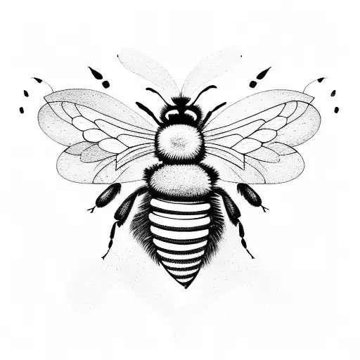 Bee With Flowers Inside The Wings