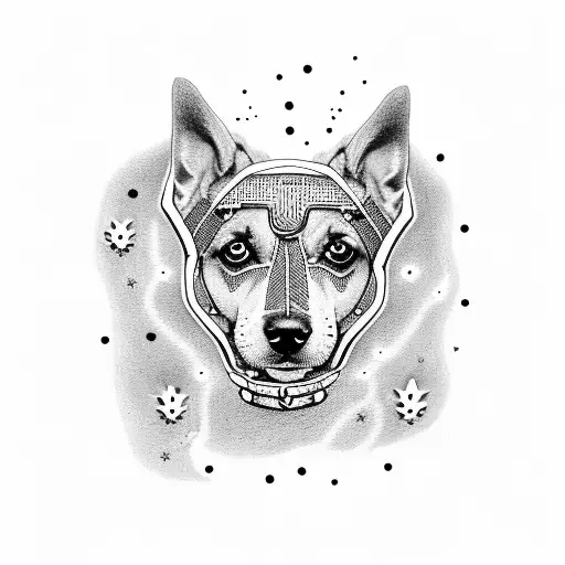 A Dog With A Leash Made Of Stars