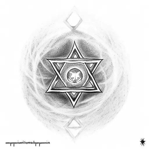A Dotwork Tattoo Of A Vampire Diary With A Star Of David And A Silver Pen Lying On Top