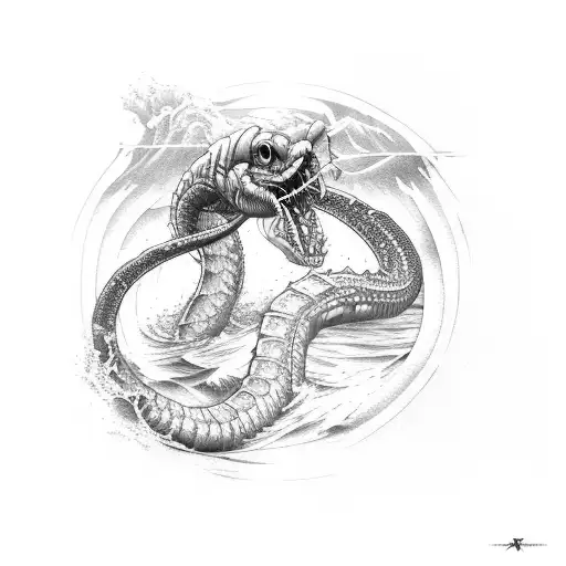 Twin-head Sea Serpent With Water Arm Sleeve