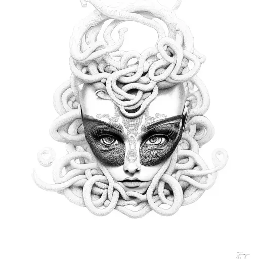 Medusa And A Man Eyes Banded