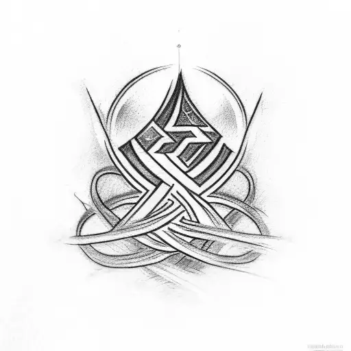 Sketch A Polynesian-inspired Half Sleeve With Symbols Of Faith Intertwined With Athletic Elements