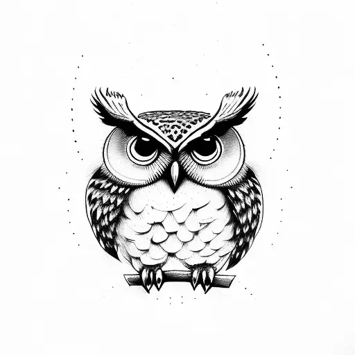 Full Body Realistic Grumph Owl