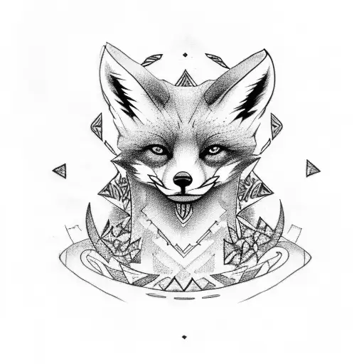Fox With Nordic Runes