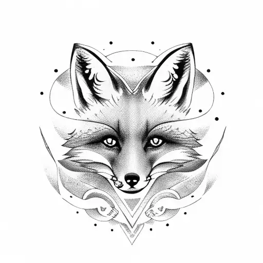 Fox With Nordic Runes