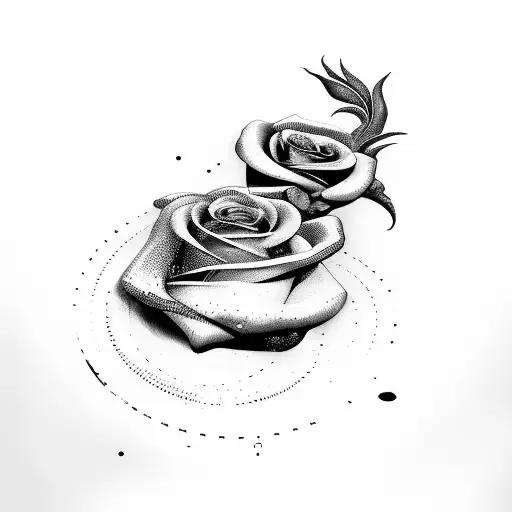 Roman Numerals And Rose