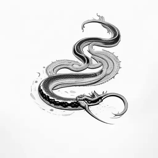 Roman Numerals And Rose And Snake